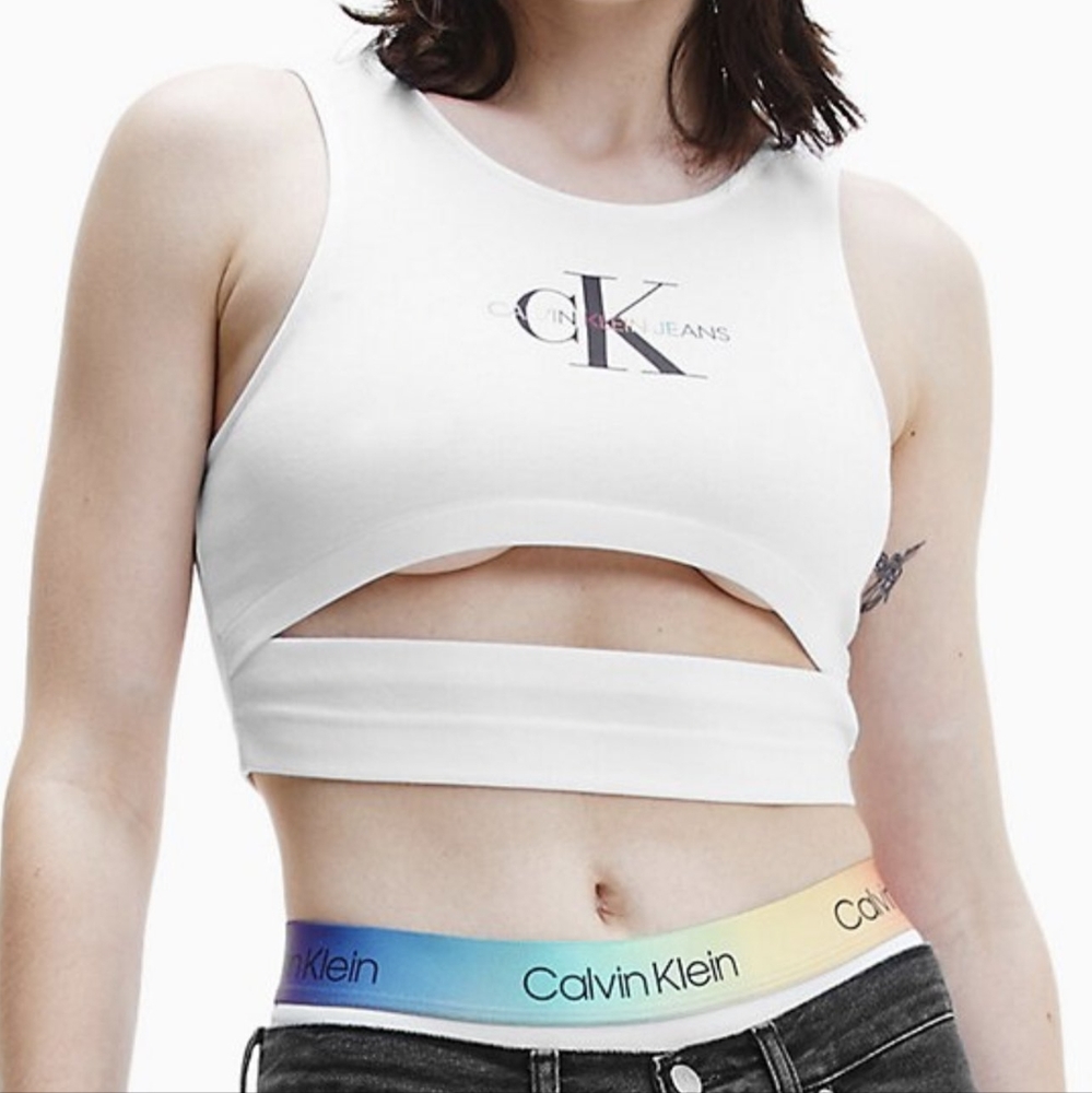 Calvin Klein Pride Cutout Cropped Tank Top